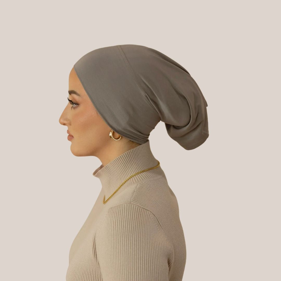 Taupe under cap
