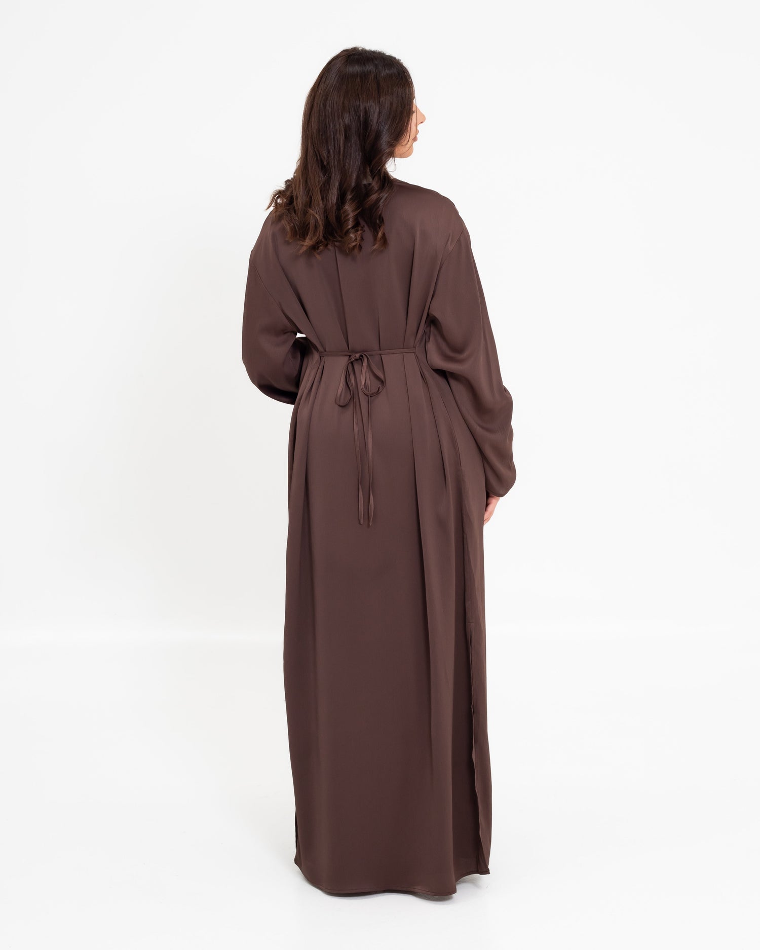 Aria Split Abaya - Chocolate