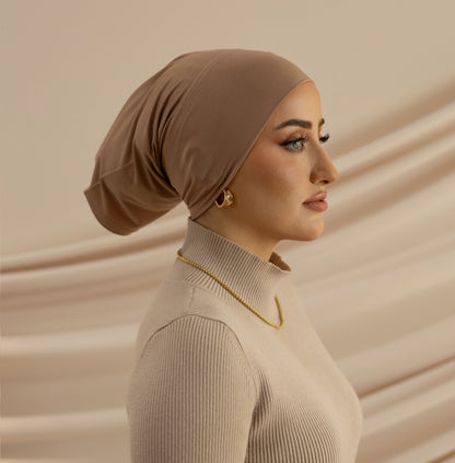 MODAL TAN under cap hijab set