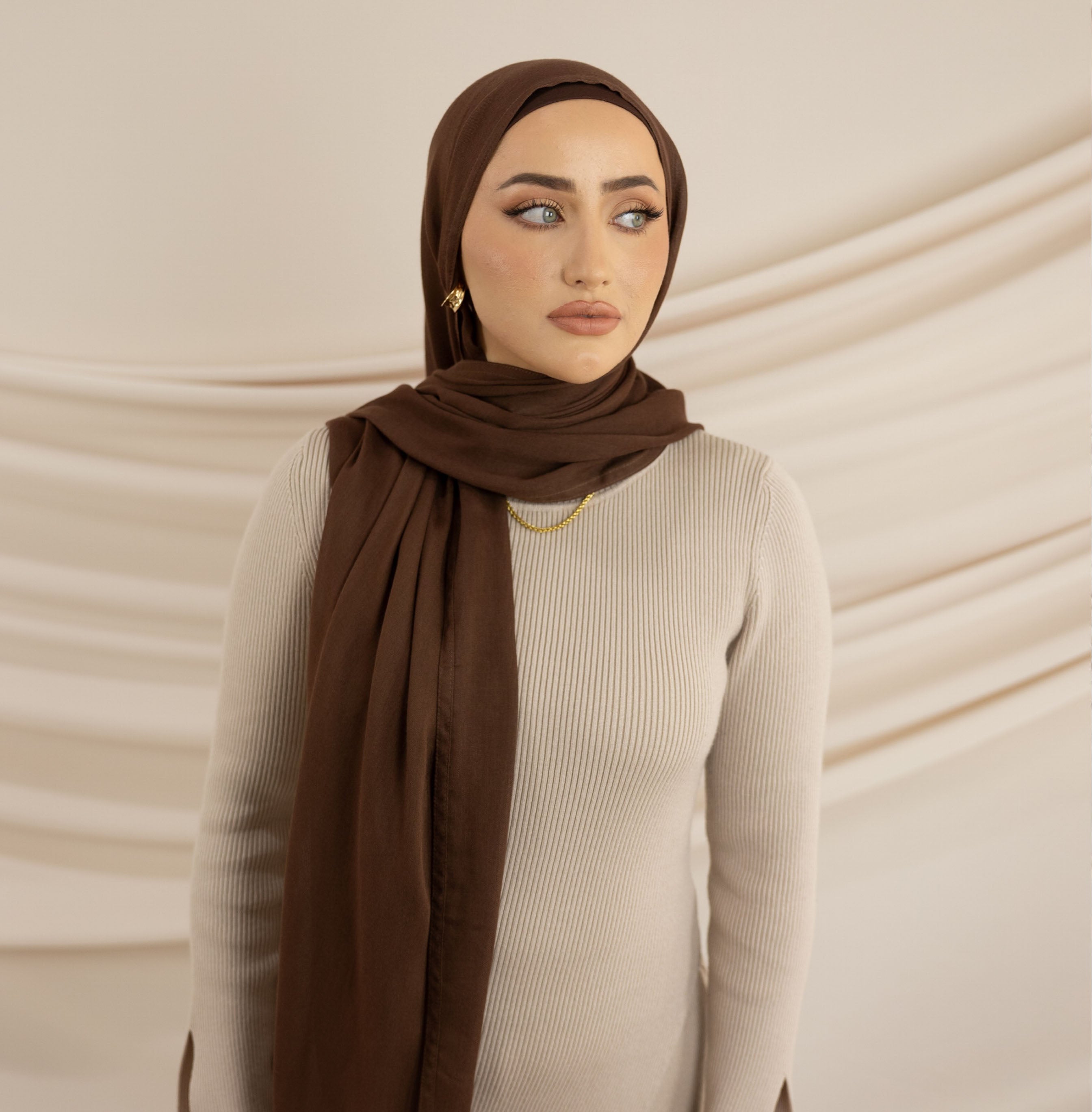 MODAL WALNUT ninja cap hijab set