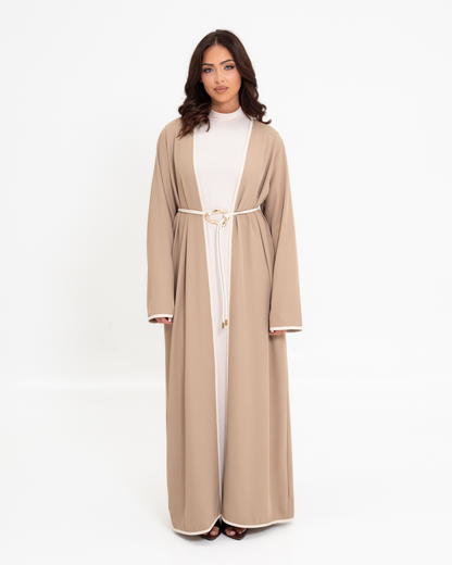 Aya Contrast Abaya - Hazel