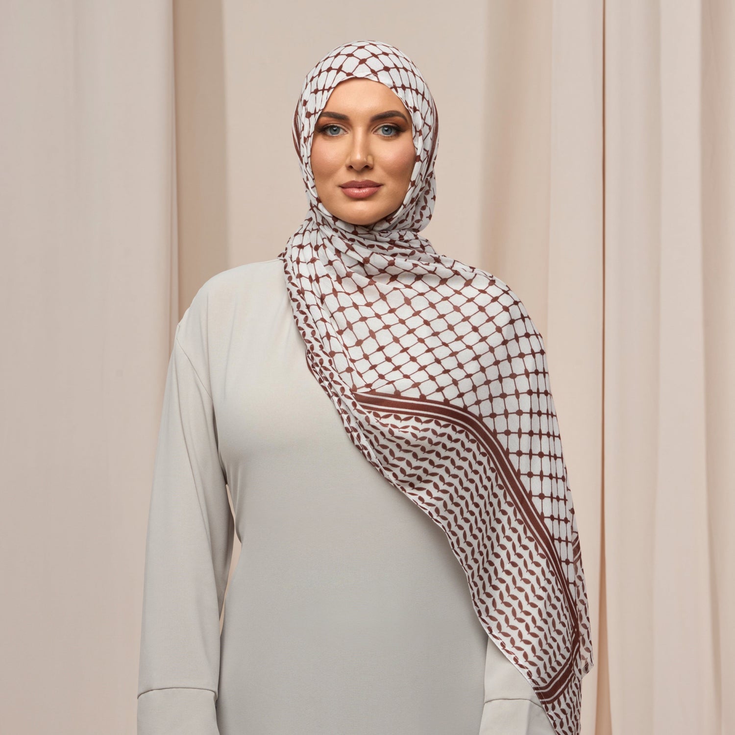 BROWN KEFFIYEH printed hijab