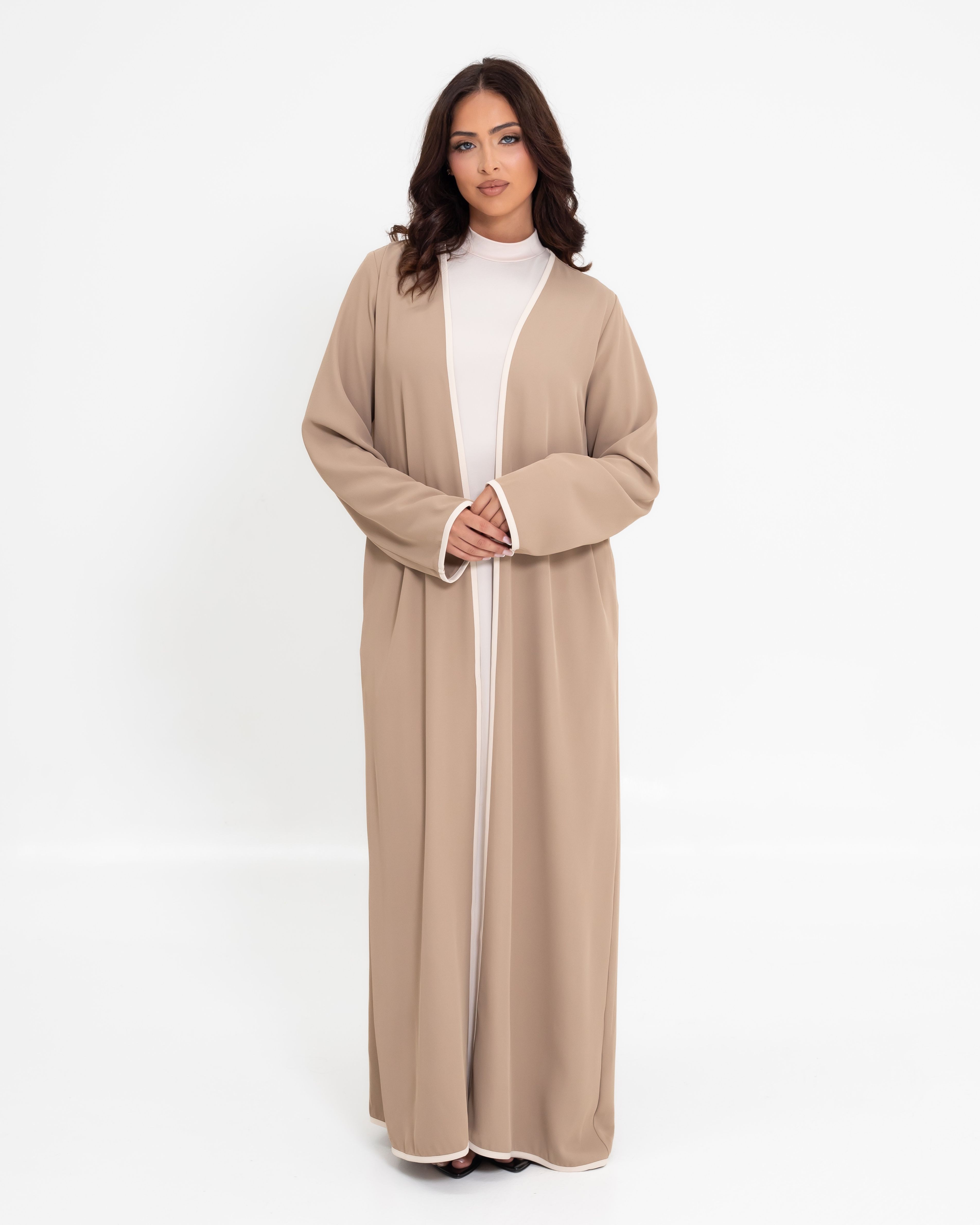 Aya Contrast Abaya - Hazel