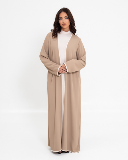 Aya Contrast Abaya - Hazel