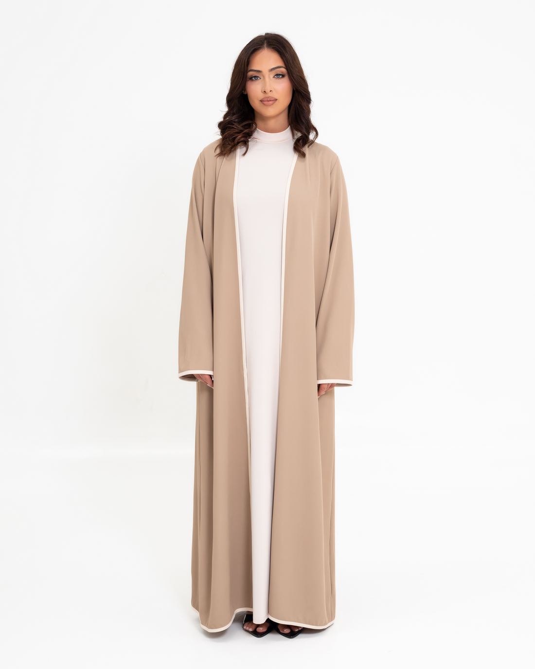 Aya Contrast Abaya - Hazel