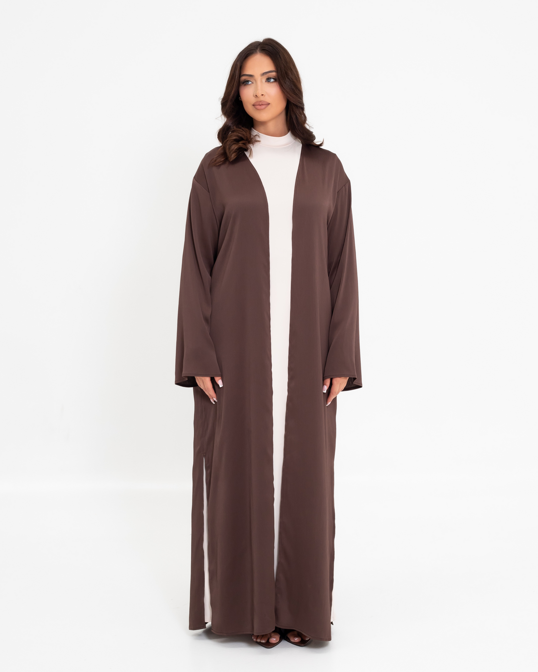 Aria Split Abaya - Chocolate