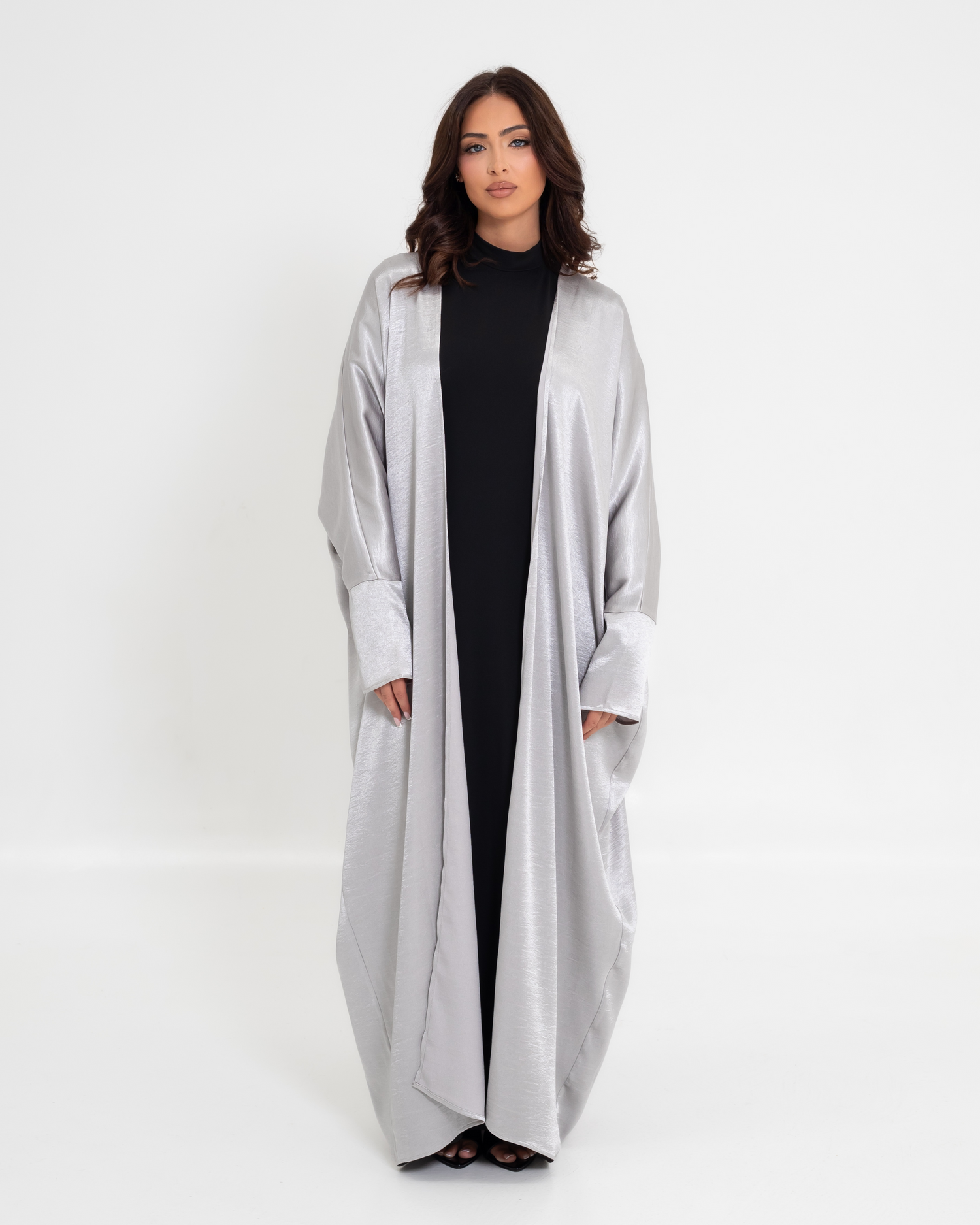 Alma Batwing Abaya - Soft Steel
