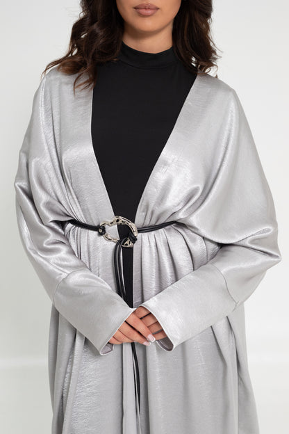 Alma Batwing Abaya - Soft Steel
