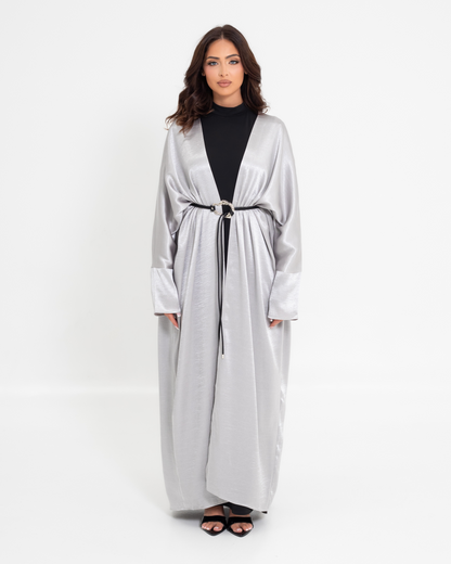 Alma Batwing Abaya - Soft Steel